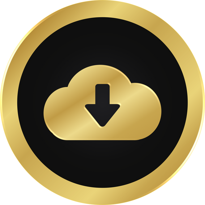 Gold Cloud Download Icon